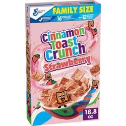 Cinnamon Toast Crunch Strawberry Flavored Family Size Breakfast Cereal - 18.8oz