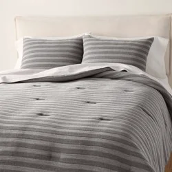 Hearth & Hand with Magnolia 3pc King Tonal Stripe Comforter Set Brown - Hearth & Hand™ with Magnolia