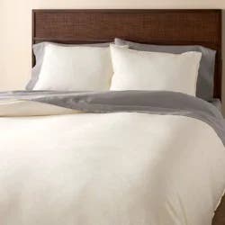 Hearth & Hand with Magnolia 3pc King Solid Duvet Cover Set Sour Cream - Hearth & Hand™ with Magnolia