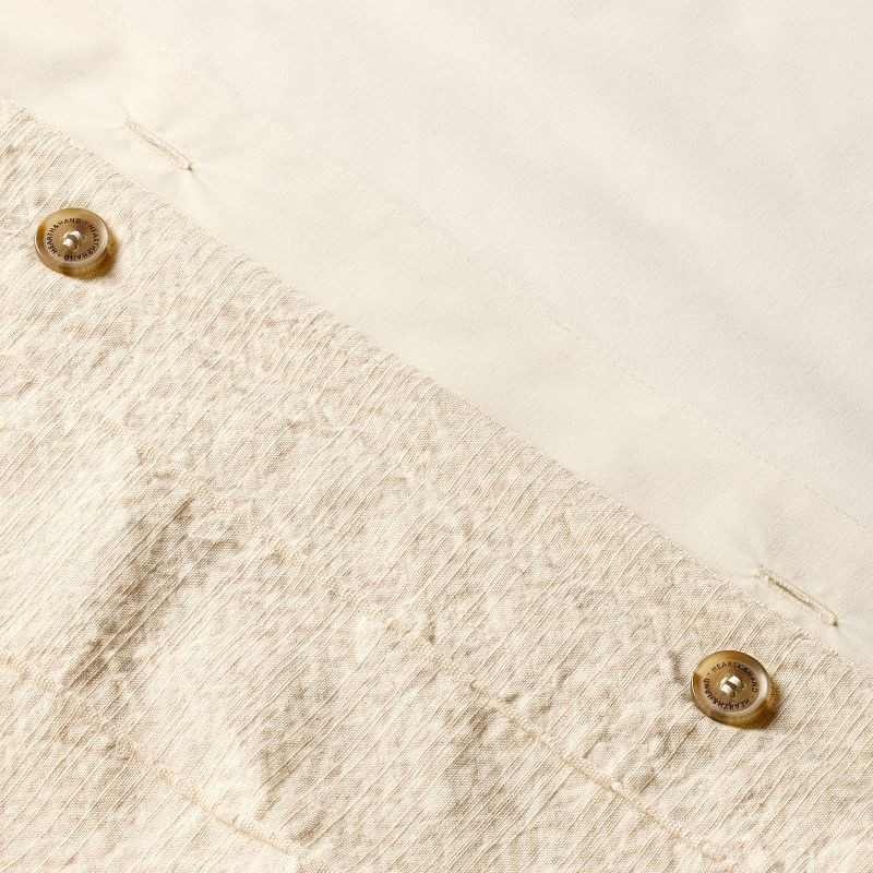 slide 4 of 6, Hearth & Hand with Magnolia King Stitch Stripe Duvet Cover Tan - Hearth & Hand™ with Magnolia, 1 ct