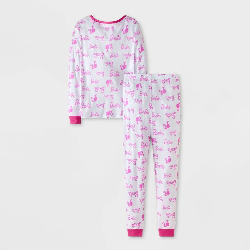 slide 2 of 4, Girls' 4pc Barbie Pajama Set - Pink 10, 4 ct