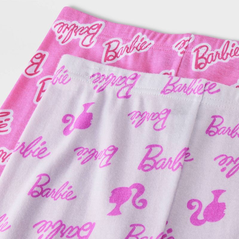 slide 4 of 4, Girls' 4pc Barbie Pajama Set - Pink 10, 4 ct