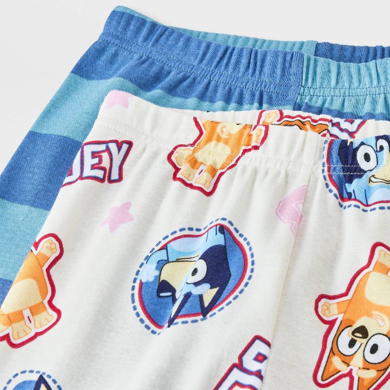 slide 4 of 4, Girls' 4pc Bluey Long Sleeve Pajama Set - Blue 8, 4 ct