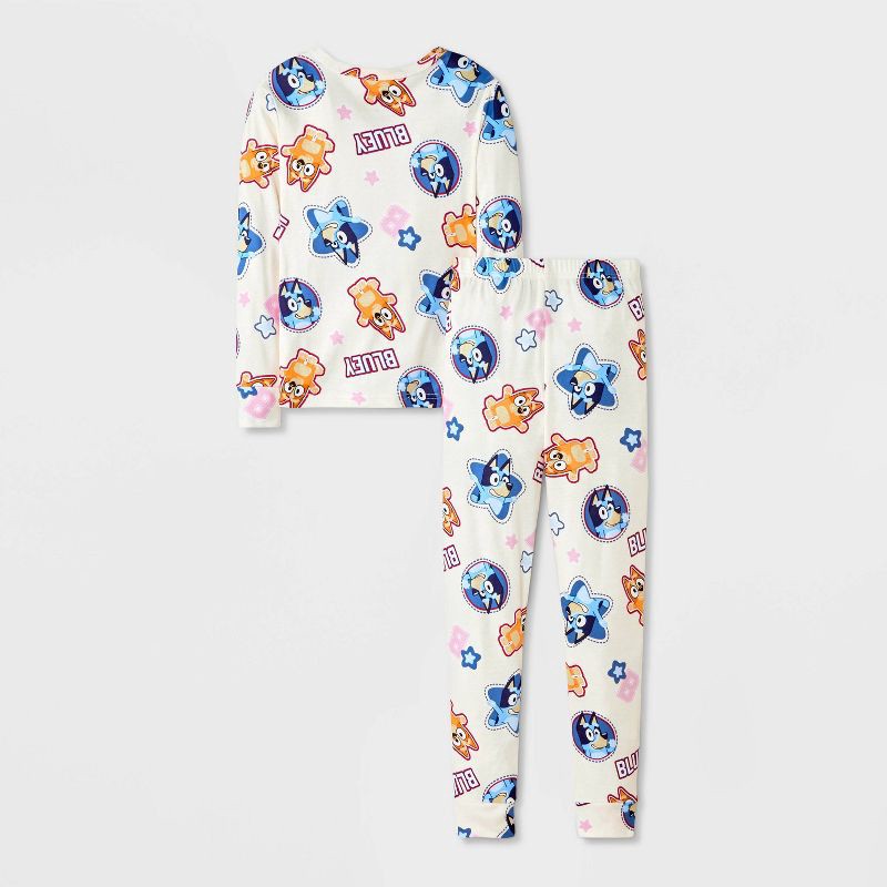 slide 2 of 4, Girls' 4pc Bluey Long Sleeve Pajama Set - Blue 10, 4 ct