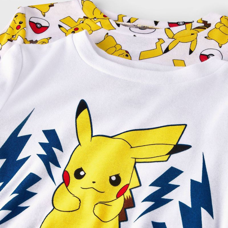 slide 3 of 4, Pokemon Boys' 4pc Pikachu Long Sleeve Pajama Set - Navy Blue 4, 4 ct