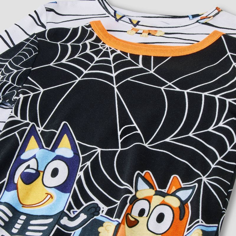 slide 3 of 4, Boys' 4pc Bluey Long Sleeve Halloween Pajama Set - Orange/Black 8, 4 ct