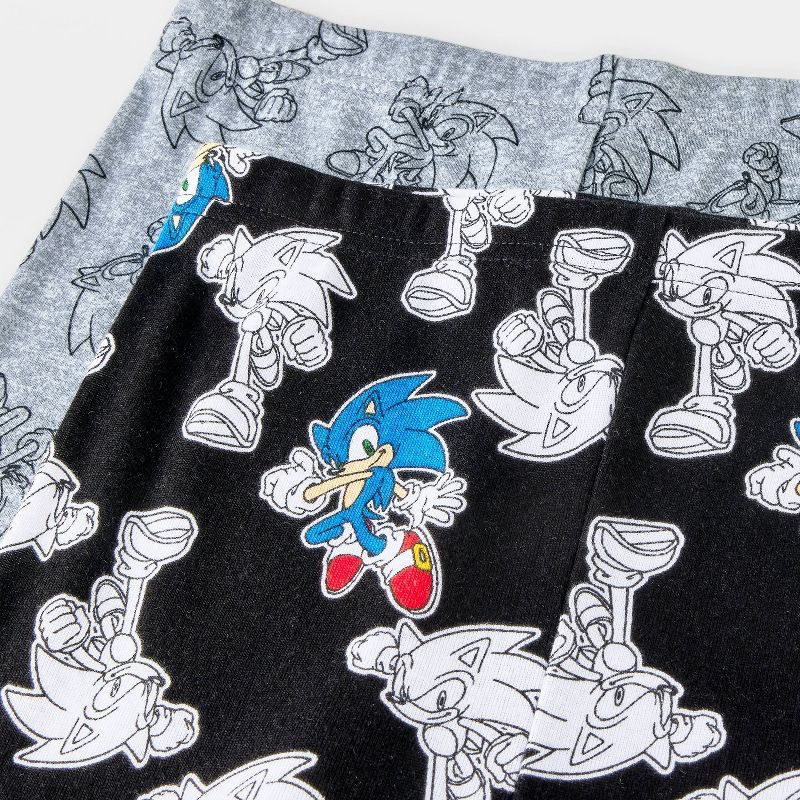 slide 4 of 4, Sonic the Hedgehog Boys' 4pc Sonic Long Sleeve Pajama Set - Black 10, 4 ct
