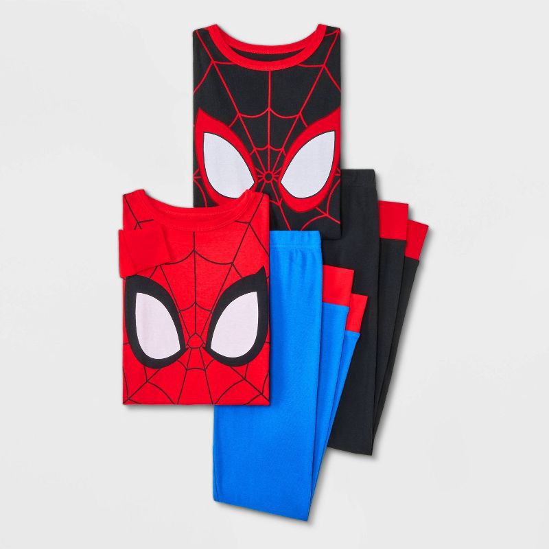 slide 1 of 4, Boys' 4pc Spider-Man Long Sleeve Pajama Set - Red 6, 4 ct