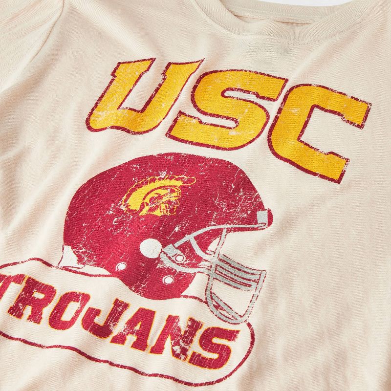 slide 4 of 4, USC Trojans Boys' USC Football Short Sleeve T-Shirt and Pants Pajama Set - Beige M, 1 ct