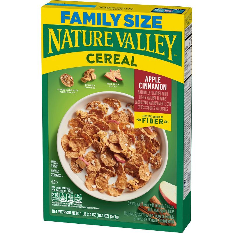 slide 7 of 8, Nature Valley Apple Cinnamon Family Size Breakfast Cereal - 18.4oz, 18.4 oz