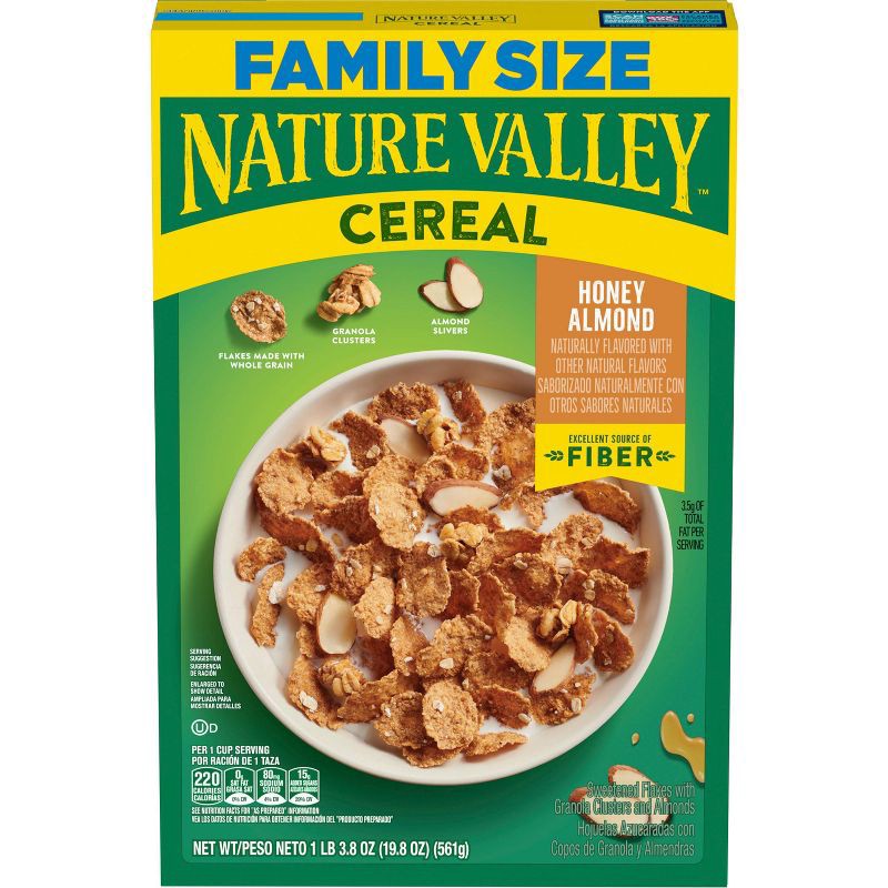 slide 2 of 8, Nature Valley Honey Almond Family Size Breakfast Cereal - 19.8oz, 19.8 oz