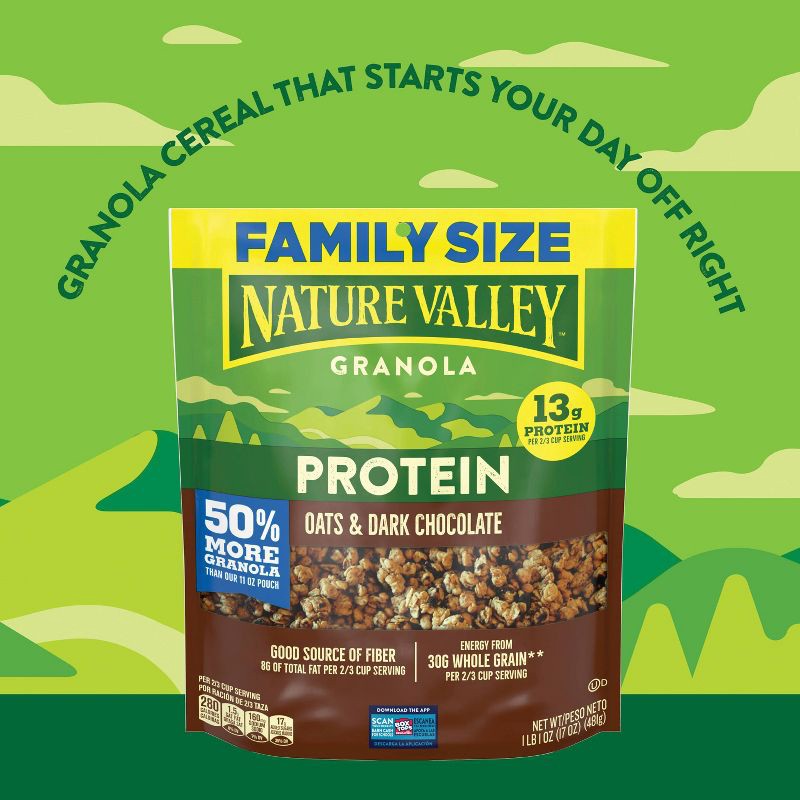 slide 5 of 6, Nature Valley Protein Oats and Dark Chocolate Family Size Granola - 17oz, 17 oz