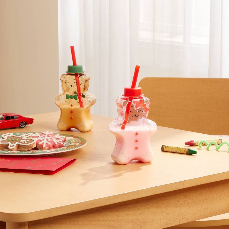 slide 2 of 3, Kids' 13oz Figural Gingerbread Tumbler Pink - Pillowfort™, 13 oz