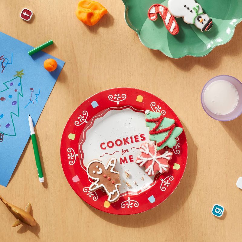 slide 2 of 3, 10" Melamine COOKIES for ME Novelty Dinner Plate Red - Pillowfort™, 1 ct