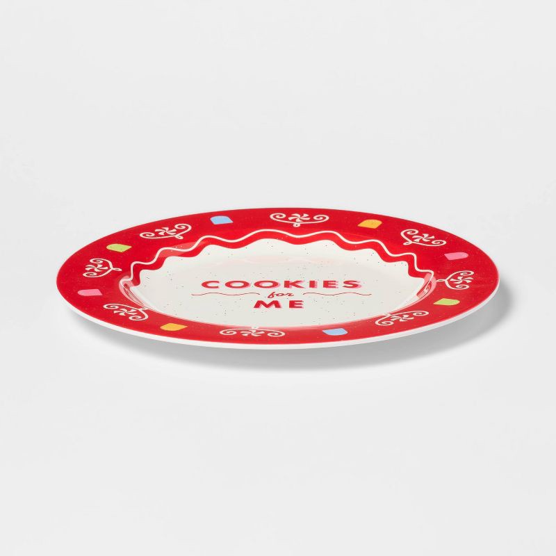 slide 3 of 3, 10" Melamine COOKIES for ME Novelty Dinner Plate Red - Pillowfort™, 1 ct