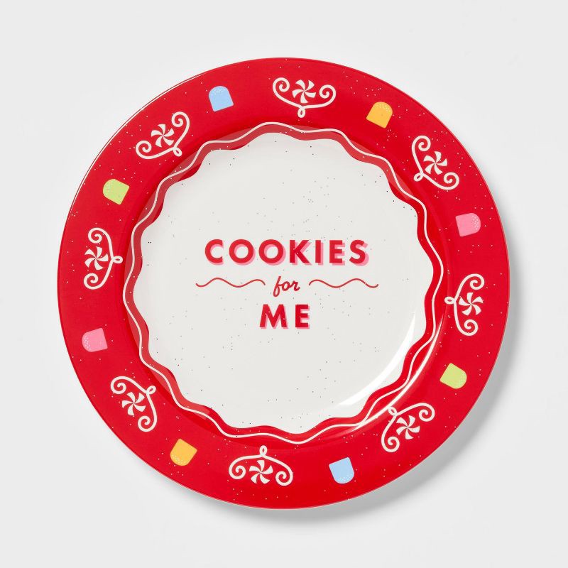 slide 1 of 3, 10" Melamine COOKIES for ME Novelty Dinner Plate Red - Pillowfort™, 1 ct