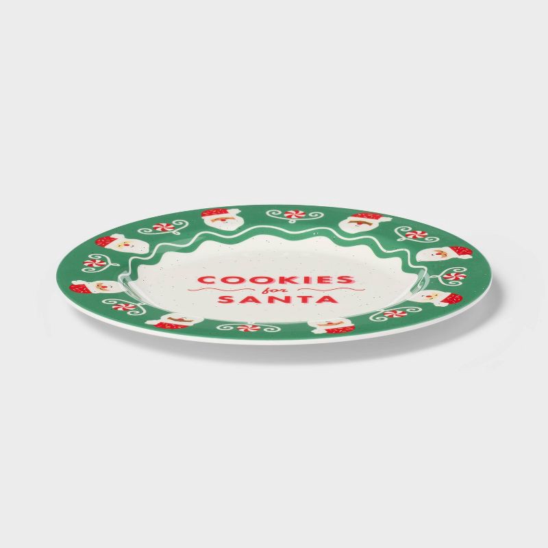 slide 3 of 3, 10" Melamine COOKIES for SANTA Novelty Dinner Plate Green - Pillowfort™, 1 ct