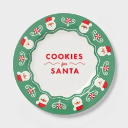 10" Melamine COOKIES for SANTA Novelty Dinner Plate Green - Pillowfort™