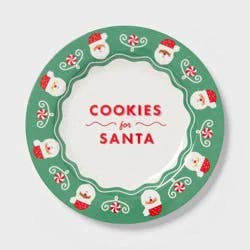 10" Melamine COOKIES for SANTA Novelty Dinner Plate Green - Pillowfort™