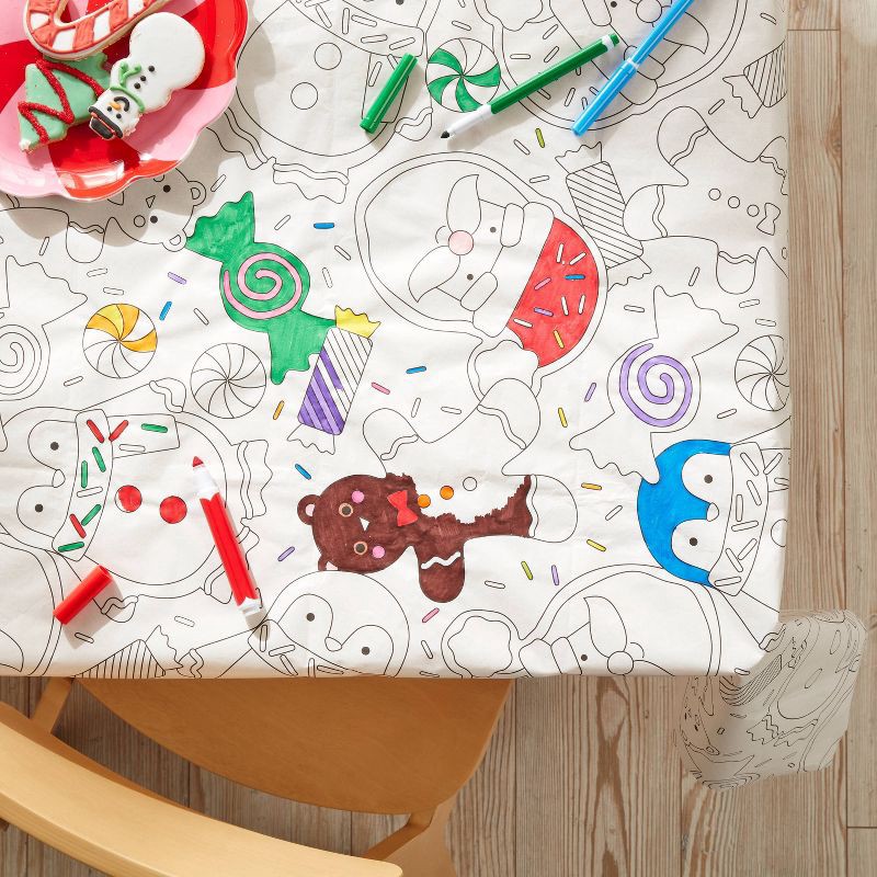slide 2 of 3, Kids' Cookie Treat Tablecloth White- Pillowfort™, 1 ct