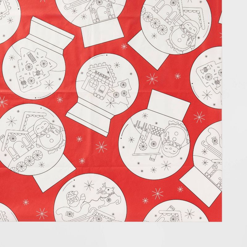 slide 3 of 3, Kids' Snowglobe Tablecloth Red/White - Pillowfort™, 1 ct