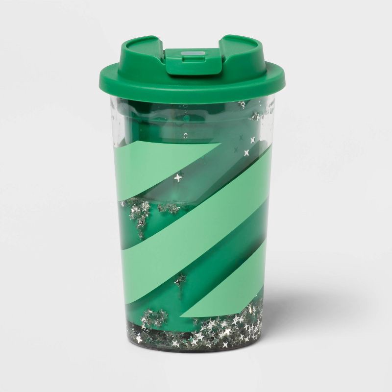 slide 1 of 3, Kids' 12 fl oz Snowglobe Tumbler Mint - Pillowfort™, 12 fl oz