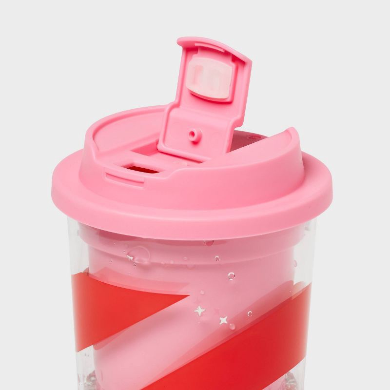 slide 3 of 3, Kids' 12 fl oz Snowglobe Tumbler Pink/Red - Pillowfort™, 12 fl oz