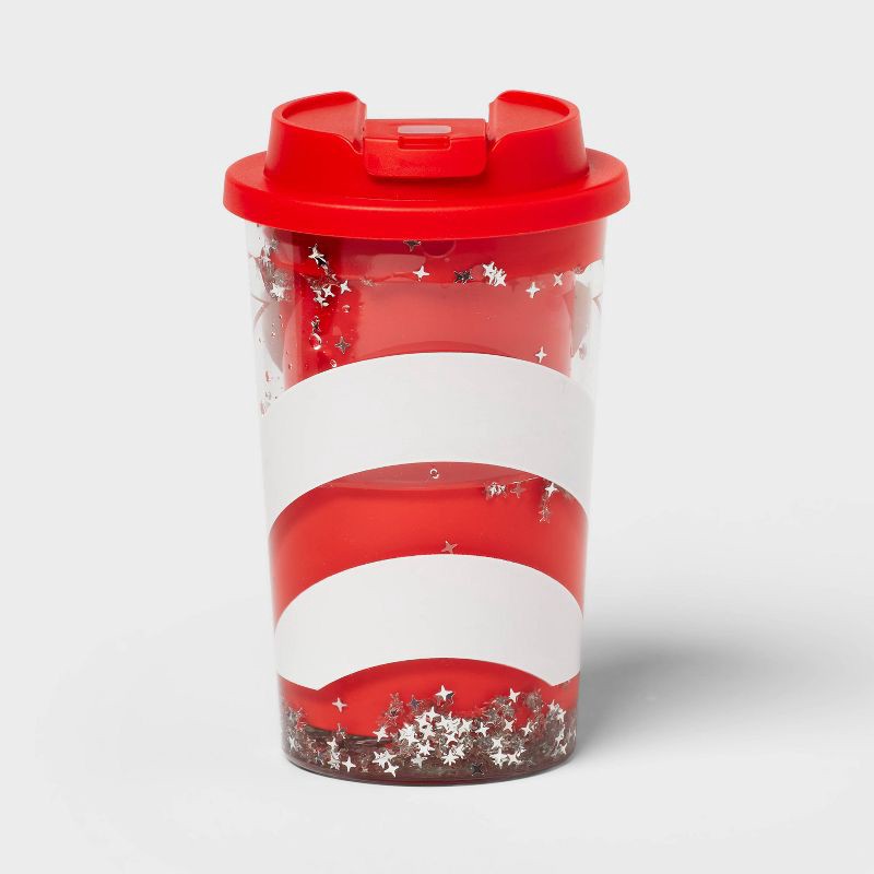 slide 1 of 3, Kids' 12 fl oz Snowglobe Tumbler Red/White - Pillowfort™, 12 fl oz