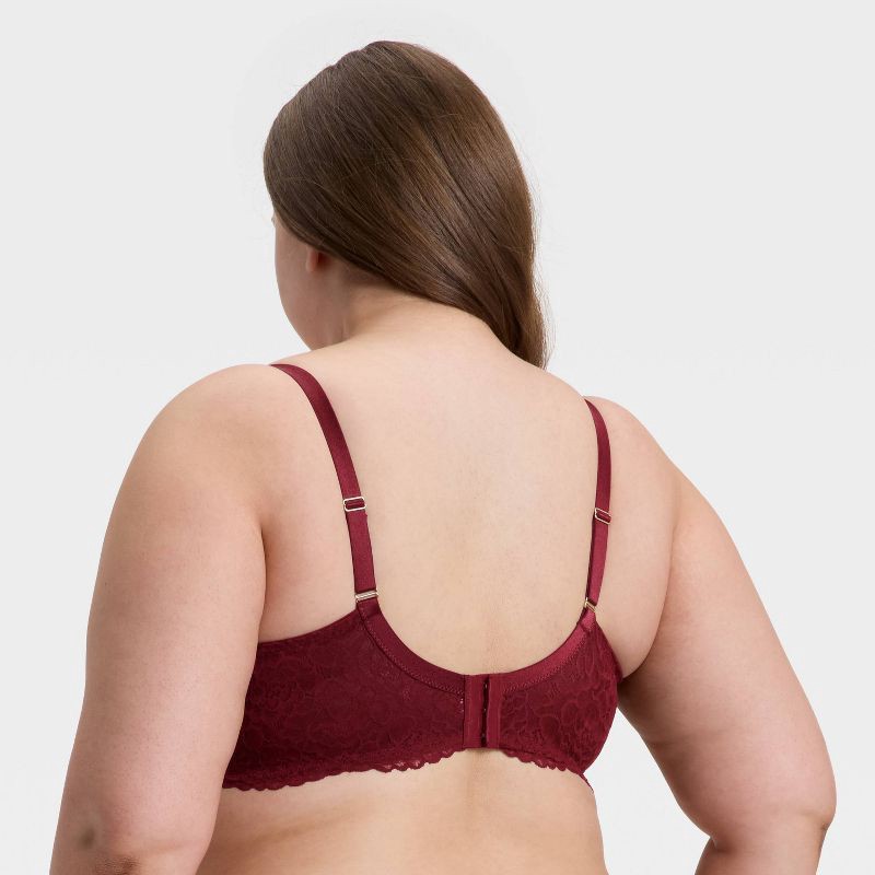 slide 2 of 5, Women's Lace Unlined Balconette Bra - Auden™ Berry Red 36C, 1 ct