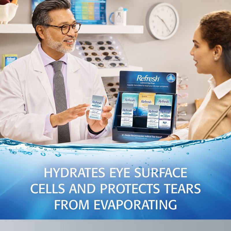 slide 5 of 13, Refresh Optive Advanced Lubricant Eye Drops Artificial Tears - 0.33 fl oz (10 mL), 10 ml
