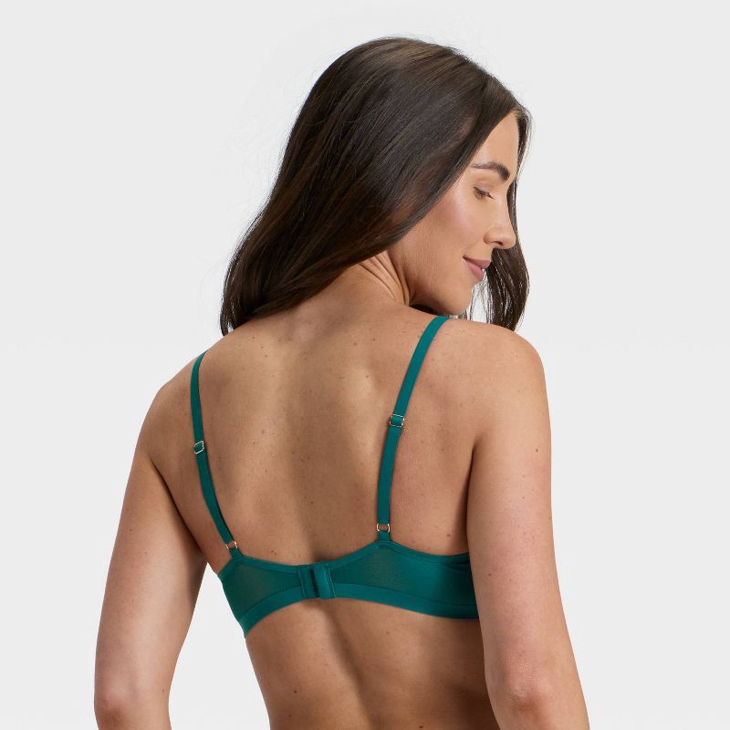 slide 2 of 5, Women's Mesh Unlined Demi Bra - Auden™ Teal Blue 38C, 1 ct