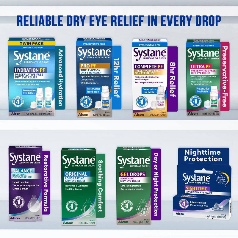 slide 7 of 8, Systane Hydration Multi-Dose Preservative Free Dry Eye Drops - 0.34oz/2pk, 0.34 oz, 2 ct