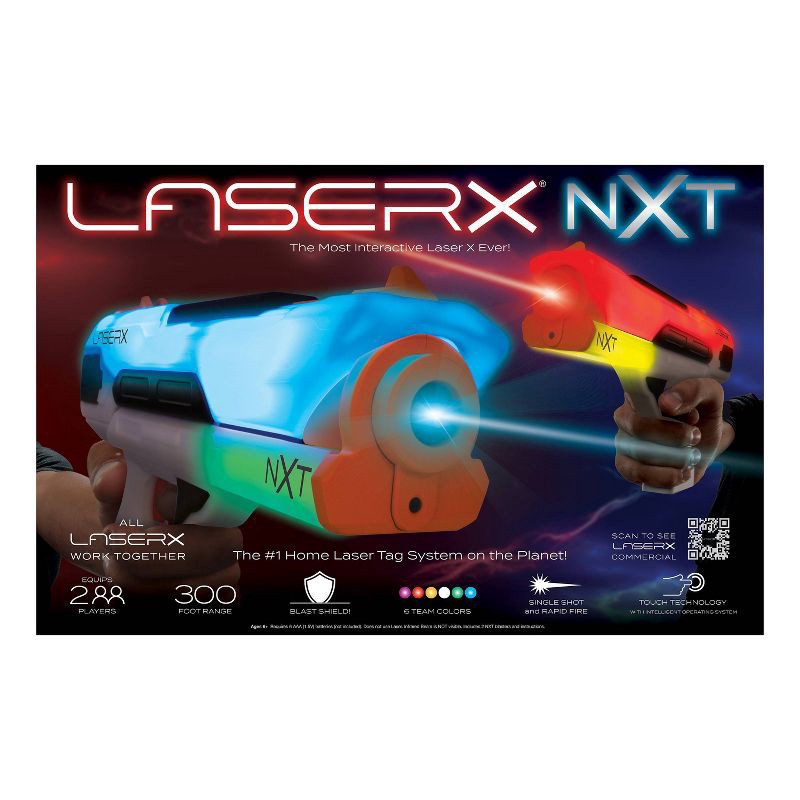 slide 3 of 7, Laser X NXT Max Blasters 2 Player Pack 300 Range, 1 ct