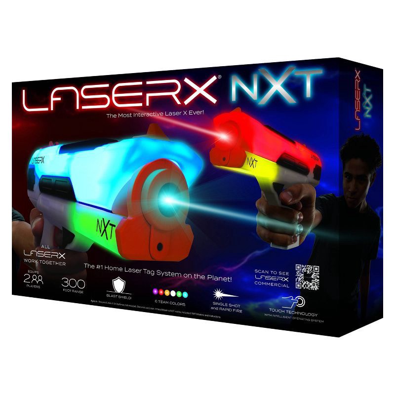 slide 1 of 7, Laser X NXT Max Blasters 2 Player Pack 300 Range, 1 ct