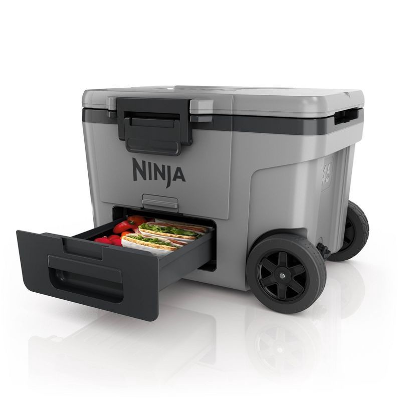 slide 2 of 11, Ninja Outdoor FrostVault 45qt Wheeled Cooler with Cold Dry Zone - Slate Gray: Rolling Coolers, 45 qt