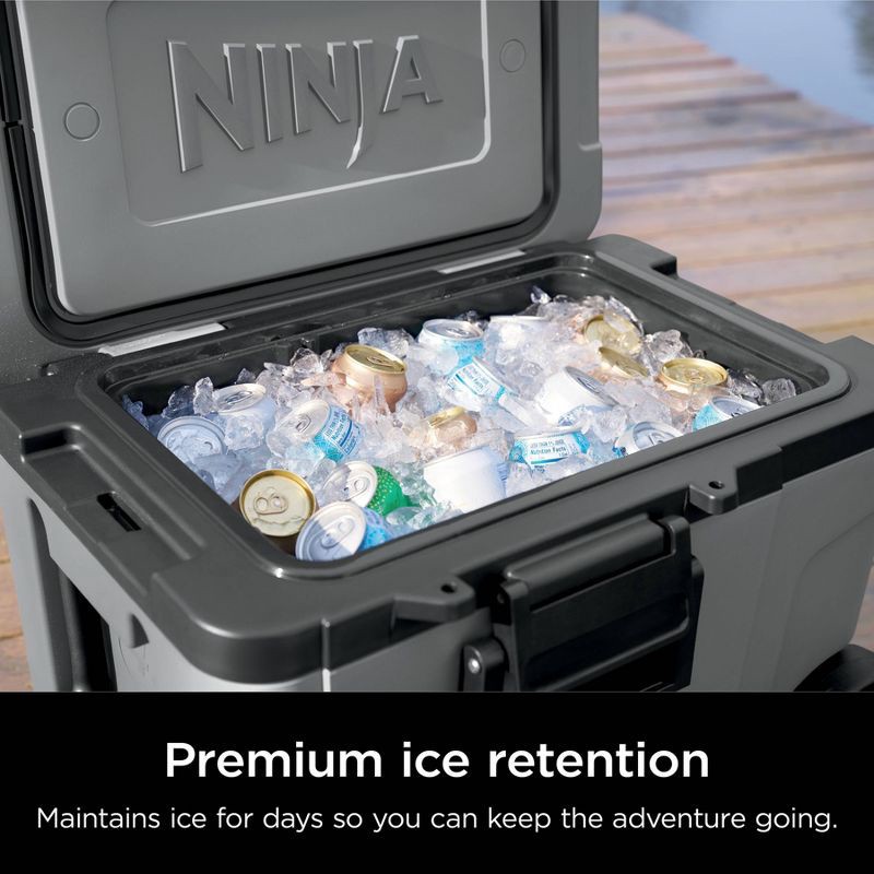 slide 7 of 11, Ninja Outdoor FrostVault 45qt Wheeled Cooler with Cold Dry Zone - Slate Gray: Rolling Coolers, 45 qt