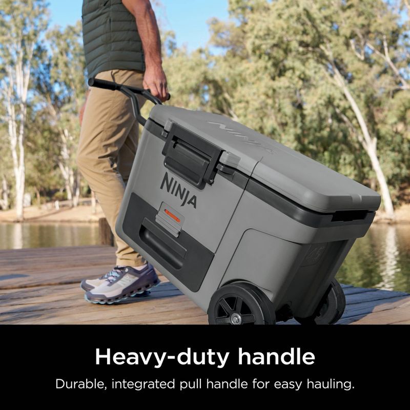 slide 8 of 11, Ninja Outdoor FrostVault 45qt Wheeled Cooler with Cold Dry Zone - Slate Gray: Rolling Coolers, 45 qt