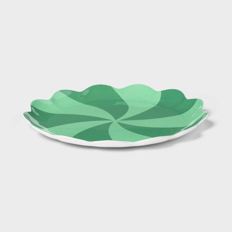 slide 3 of 3, Kids' 10" Peppermint Swirl Scallop Dinner Plate Mint - Pillowfort™, 1 ct
