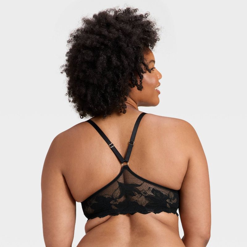 slide 5 of 5, Women's Lace Front-Close Push-Up Plunge Bra - Auden™ Black 38C, 1 ct