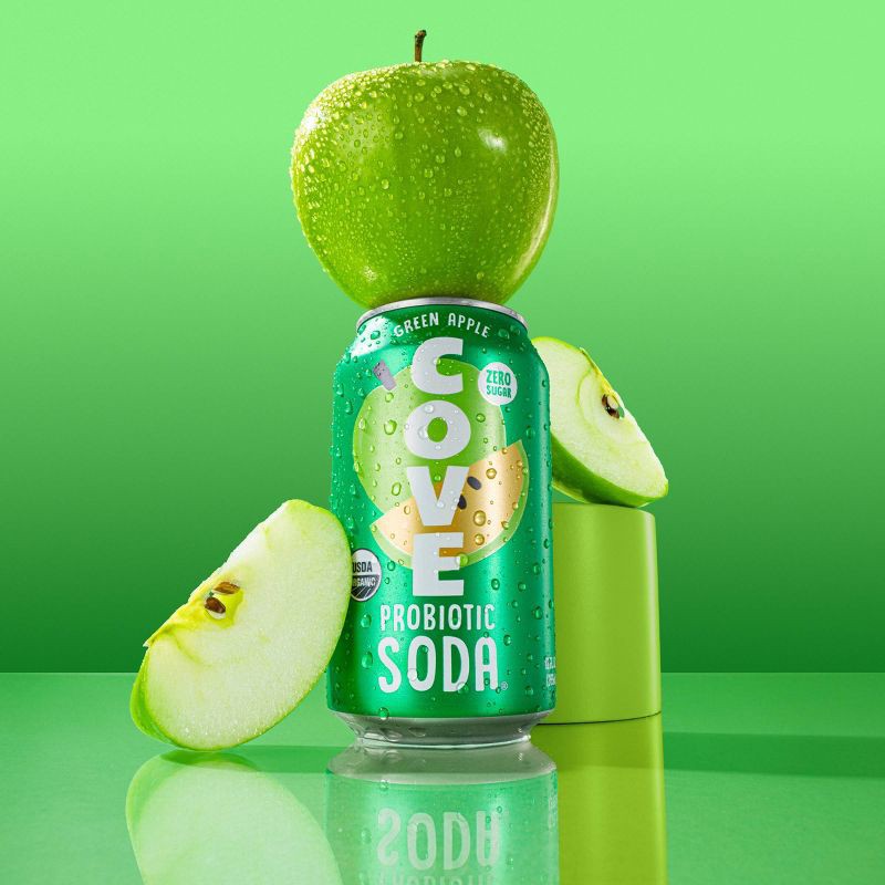 slide 2 of 5, Cove Green Apple Soda - 12 fl oz Can, 12 fl oz