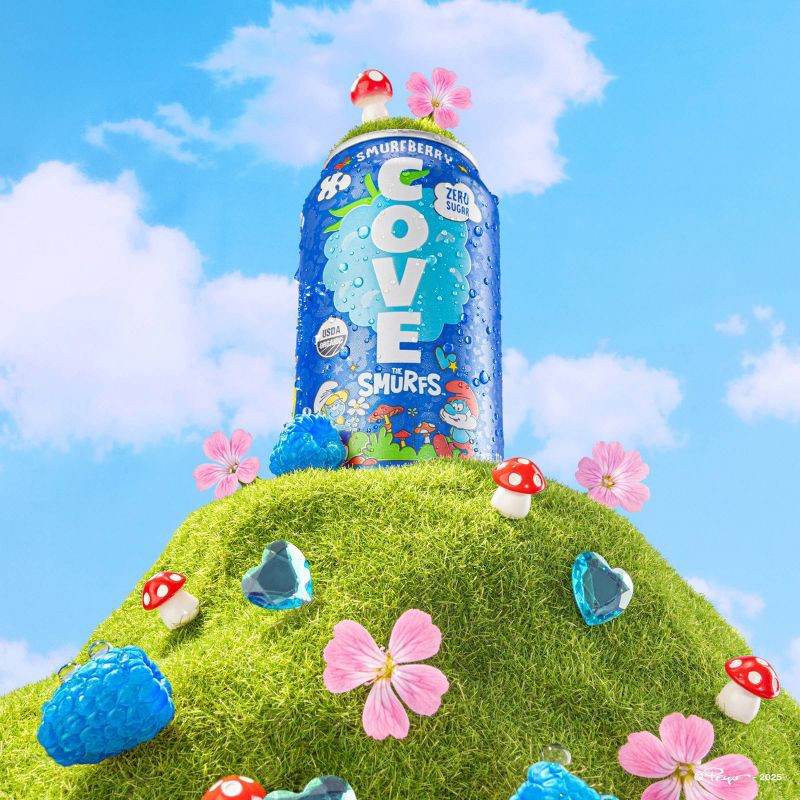 slide 3 of 5, Cove Smurfberry Probiotic Soda - 12 fl oz Can, 12 fl oz