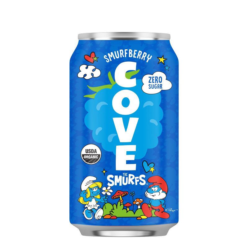slide 1 of 5, Cove Smurfberry Probiotic Soda - 12 fl oz Can, 12 fl oz
