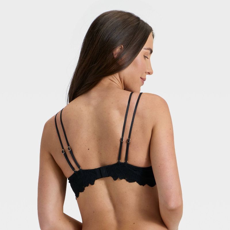 slide 2 of 5, Women's Lace Lightly Lined Demi Bra - Auden™ Black 32B, 1 ct