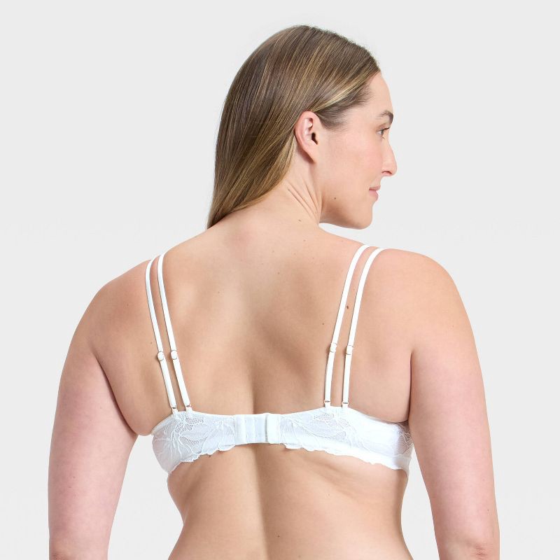 slide 5 of 5, Women's Lace Lightly Lined Demi Bra - Auden™ White 36B, 1 ct