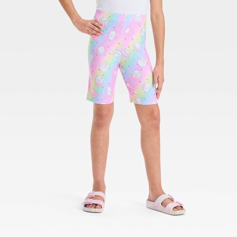slide 1 of 3, Girls' Squishmallows Bike Shorts - Pastel Purple L, 1 ct