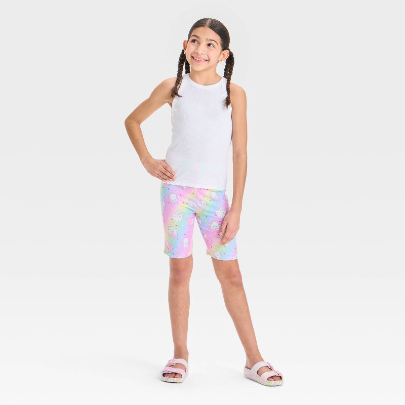 slide 3 of 3, Girls' Squishmallows Bike Shorts - Pastel Purple L, 1 ct