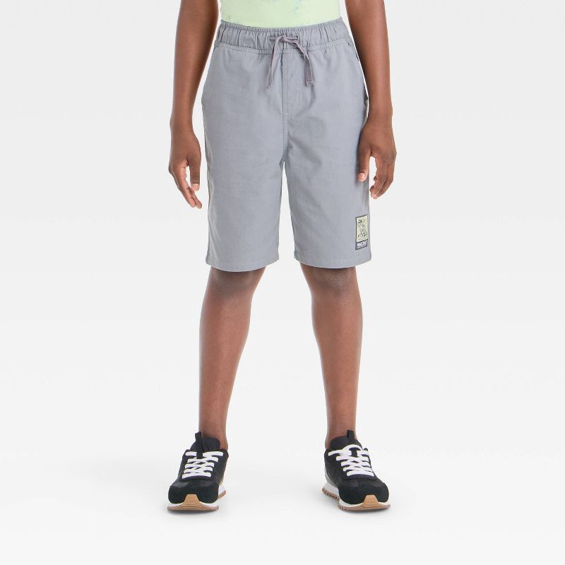 slide 1 of 4, Boys' Minecraft Woven Shorts - Gray M, 1 ct