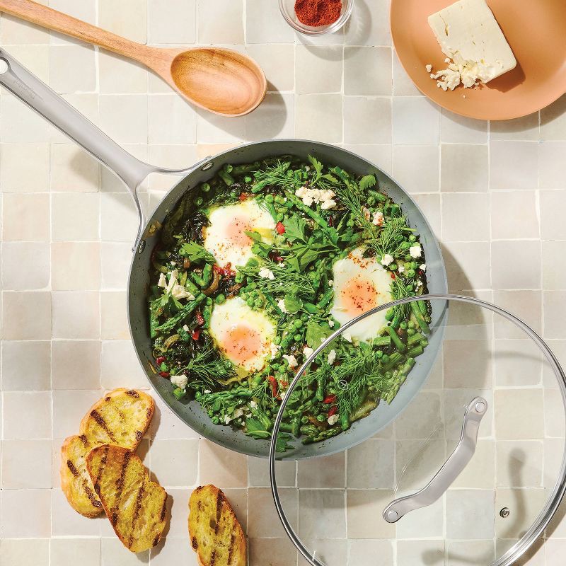 slide 2 of 7, 12" Nonstick Ceramic Coated Stainless Steel Frying Pan with Cover - Figmint™, 1 ct