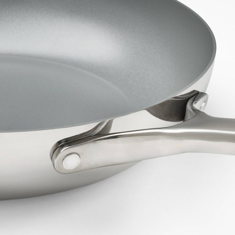 slide 4 of 7, 12" Nonstick Ceramic Coated Stainless Steel Frying Pan with Cover - Figmint™, 1 ct