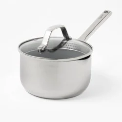 1.5qt Nonstick Ceramic Coated Stainless Steel Sauce Pan - Figmint™
